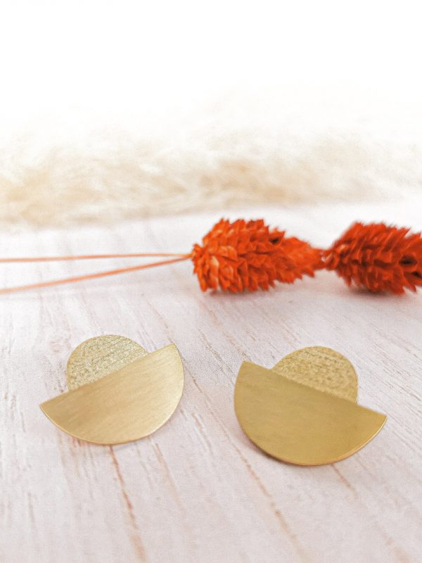 Clou d_oreille_LUNA_doré_plaqué or_recyclé (1) Boucle d'oreille LUNA